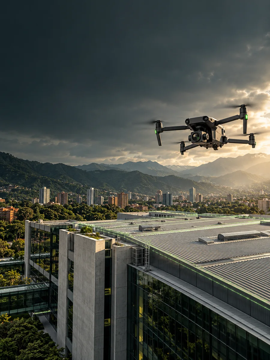 Escena ilustrativa de Inspección con drones, generada con IA