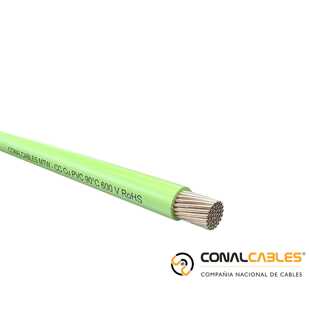 Cable 10AWG MTW FLEXIBLE VERDE-AMARILLO tableros y cableado interno de baja tensión