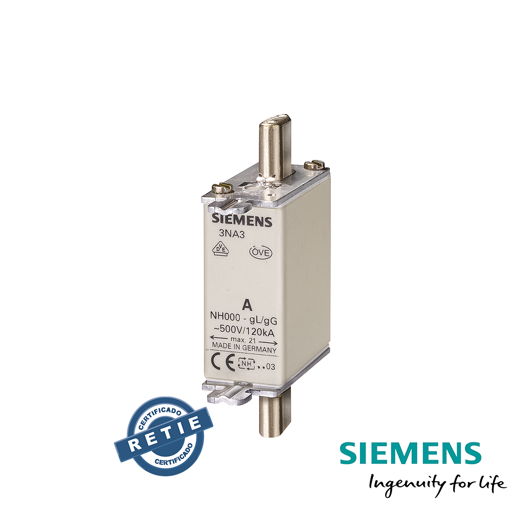Fusible 125/160A Siemens, Categoría gG, 500VAC/250VDC Protección Baterías