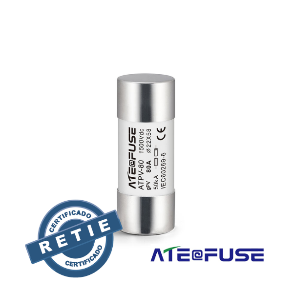 Fusible 22x58MM 1500VDC AITE RETIE 63/80A Sistemas Fotovoltaicos gPV