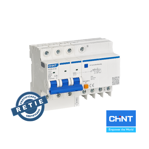 Interruptor diferencial CHINT 25A/32A/40A/50A/63A 3P+N