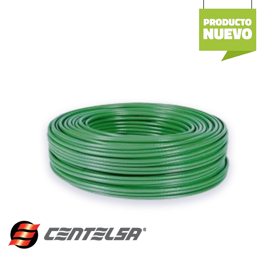 Rollo 100Mts Cable 12AWG VEHICULAR-ILUMINACIÓN VERDE 600V 105C CENTELSA