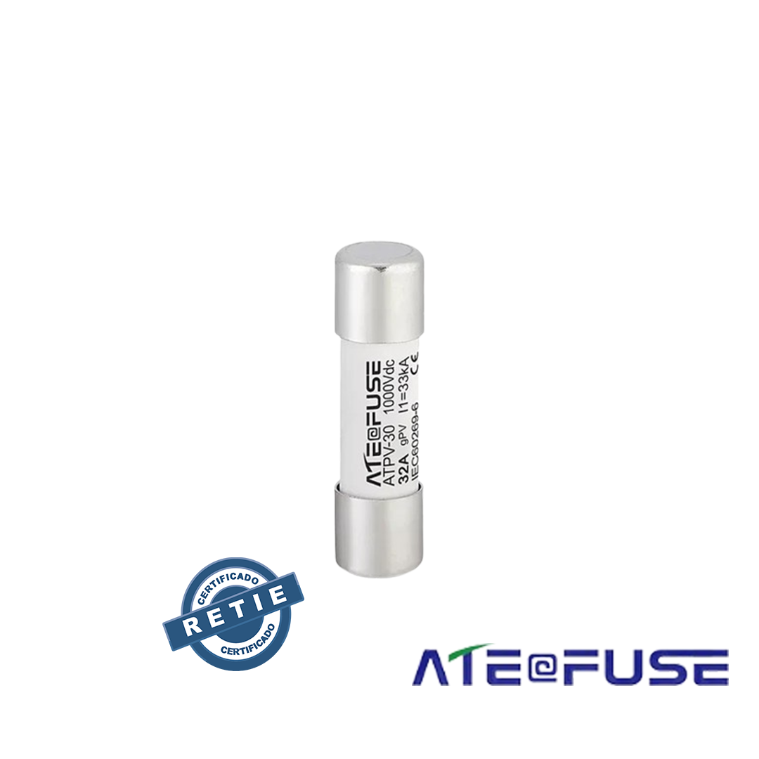 Fusible 10x38MM 1000VDC AITE RETIE sistemas fotovoltaicos gPV